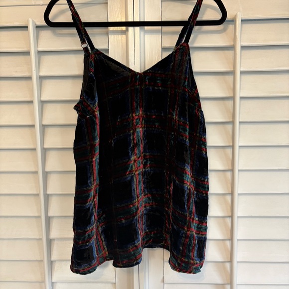 Torrid‎ Multi Color Plaid Velvet Tank Top Size 00 (Size Medium/10) - Picture 1 of 8